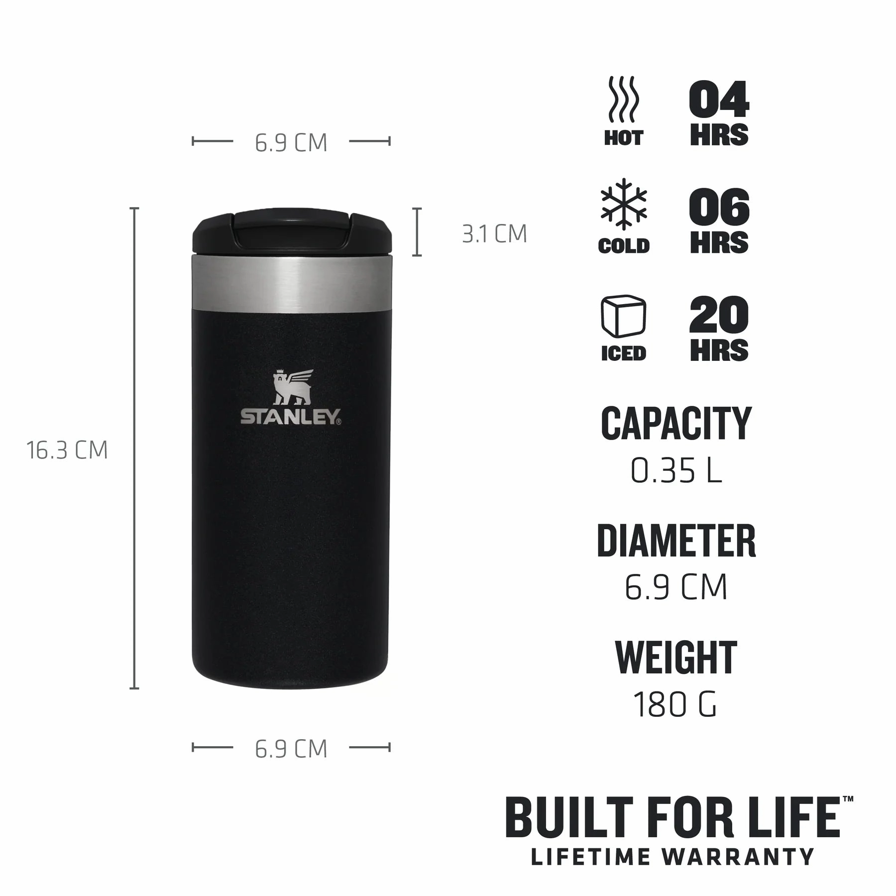 Stanley Aerolight Transit Mug | 0.35L Black Metalic