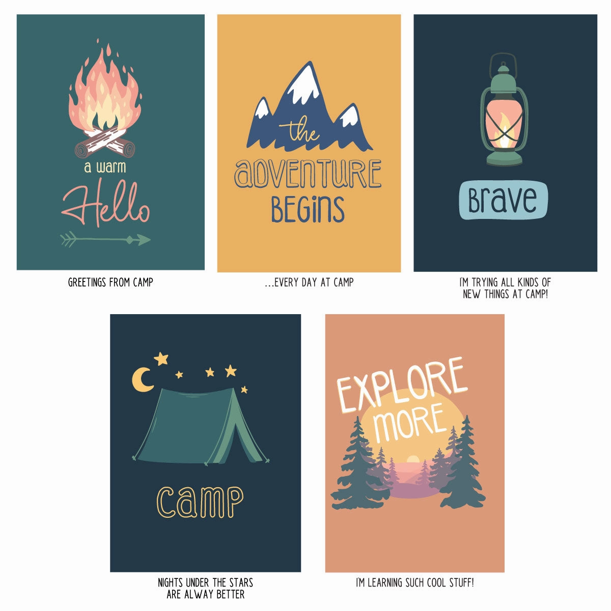 Summer Camp Greeting Card 5-Pack