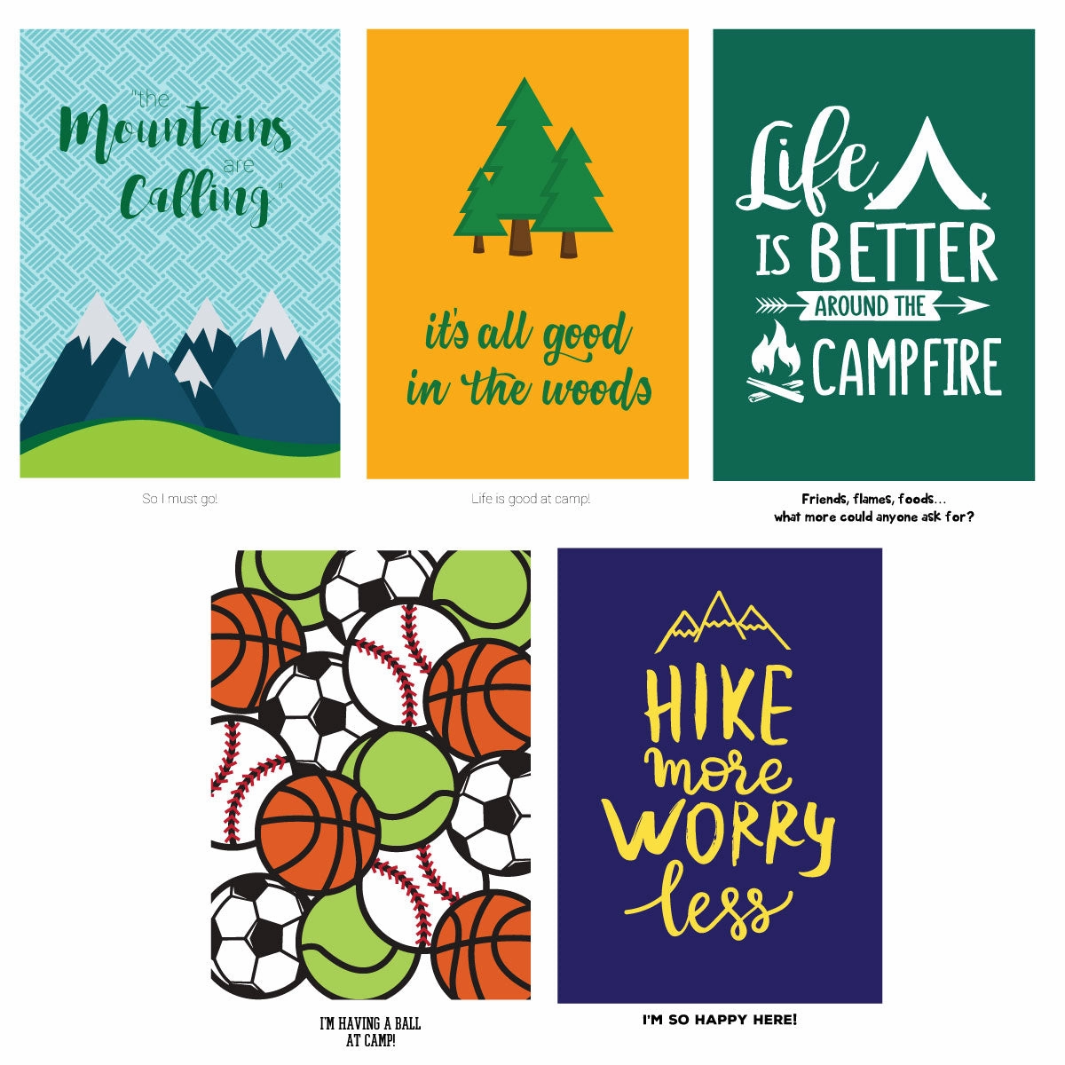 Summer Camp Greeting Card 5-Pack