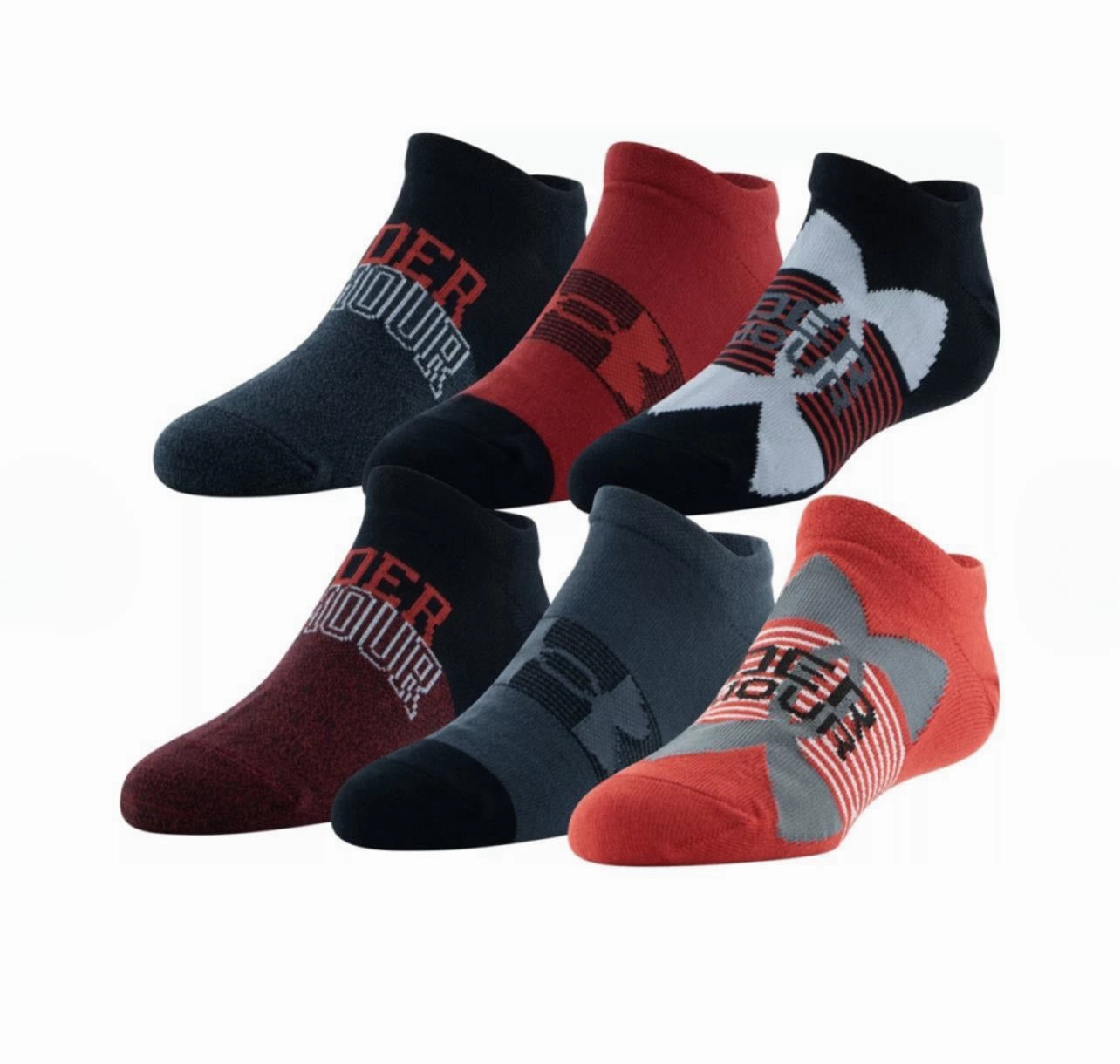 Under Armour Boys' Essential Lite No Show Socks - 6 Pack