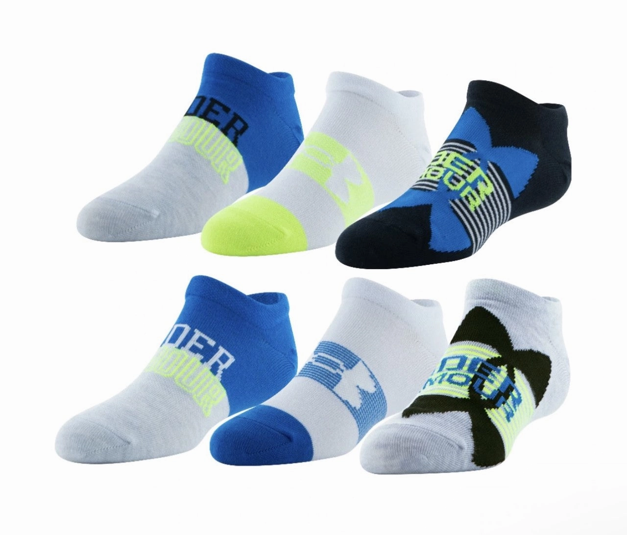 Under Armour Boys' Essential Lite No Show Socks - 6 Pack