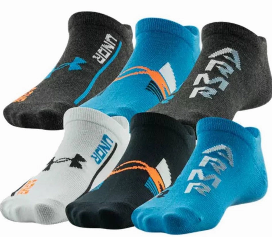 Under Armour Boys' Essential Lite No Show Socks - 6 Pack