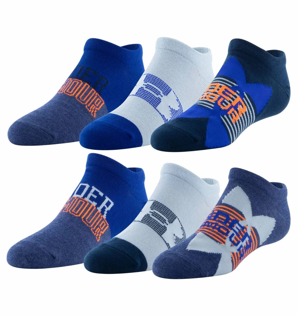 Under Armour Boys' Essential Lite No Show Socks - 6 Pack