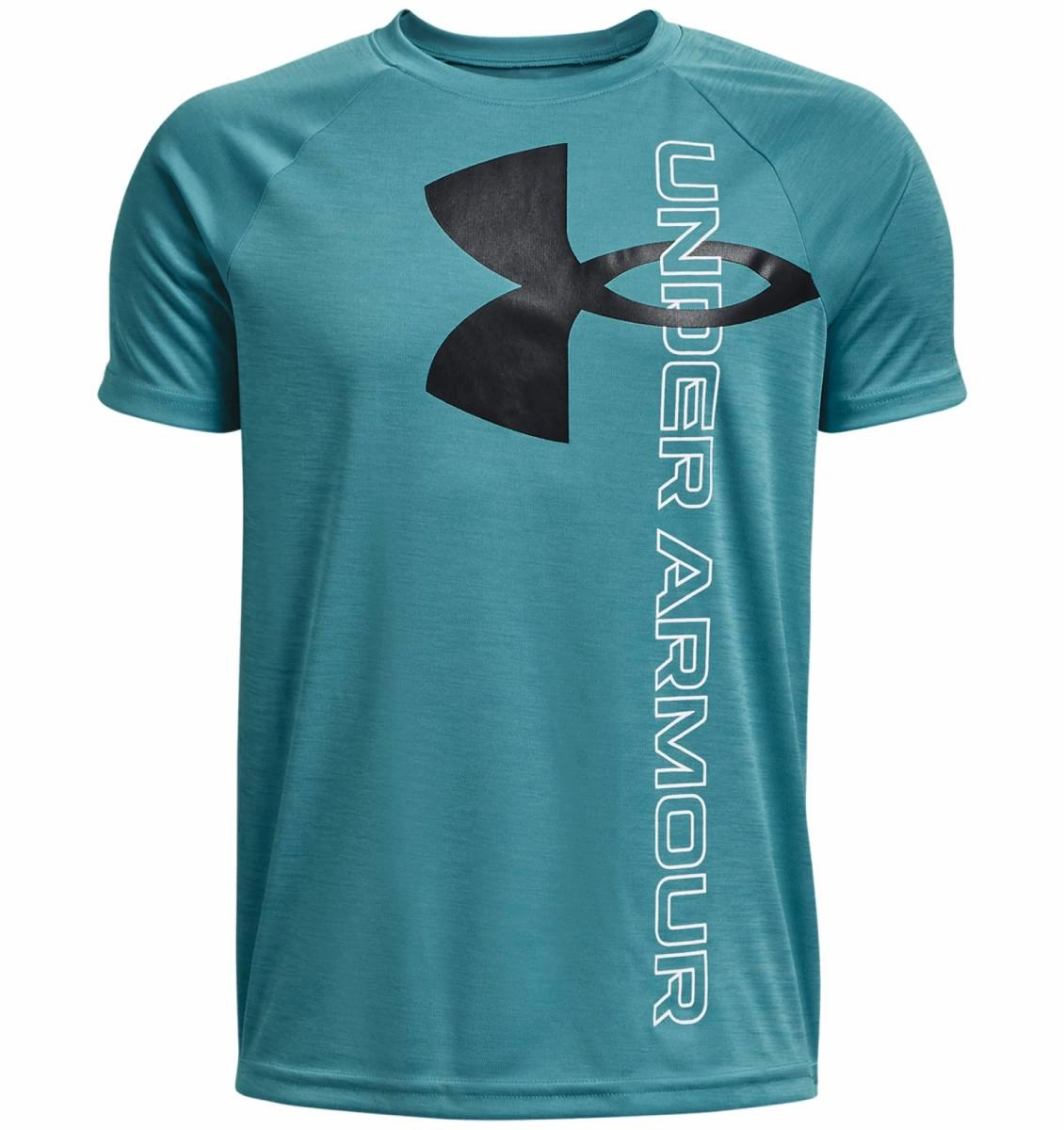 Under Armour Boys' Tech Split Logo Hybrid Short Sleeve Tee