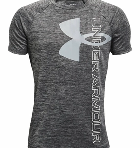 Under Armour Boys' Tech Split Logo Hybrid Short Sleeve Tee