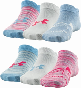 Under Armour Girls' Essential No Show Socks - 6 Pack