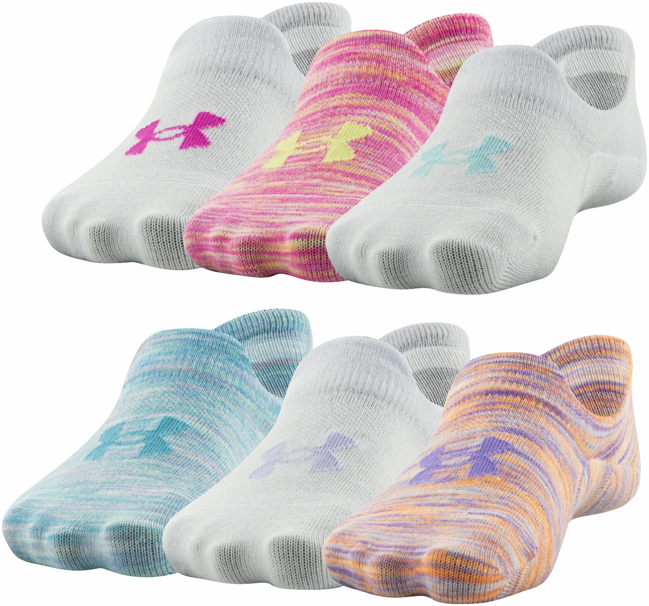 Under Armour Girls' Essential Ultra Low Tab Socks - 6 Pack