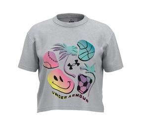 Under Armour Girls' UA Bloom Everyday Short Sleeve Crop Tee