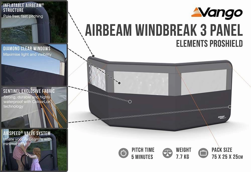 Vango Airbeam Windbreak 3 Panel (Elements Proshield)