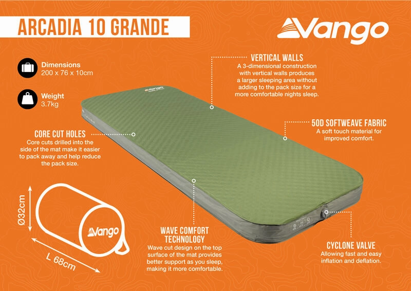 Vango Arcadia 10 Grande Self Inflating Mat