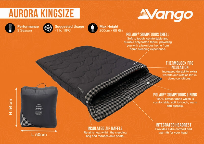 Vango Aurora Kingsize Double Sleeping Bag