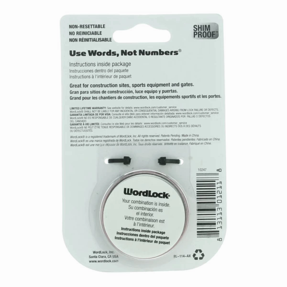 WordLock Combination Lock